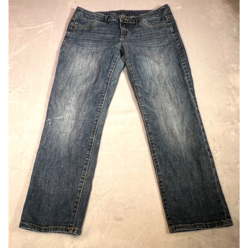 Simply Vera by Vera Wang Jeans Women 10 Blue Denim Straight Leg Classic Low Rise
